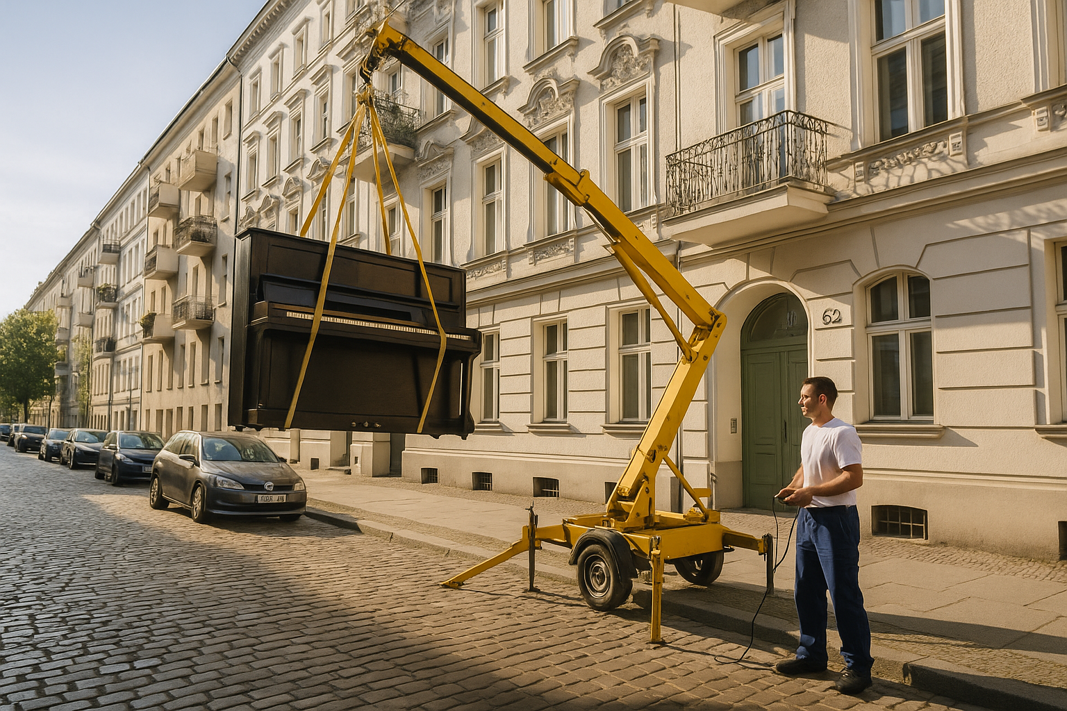 Klaviertransport über Balkon Berlin – Außenlift und Kraneinsatz